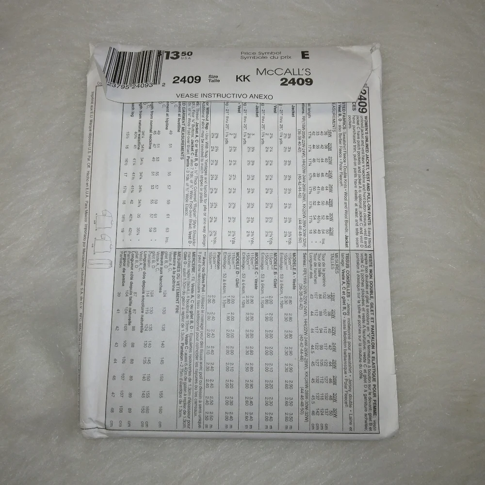 McCalls mccall 2409